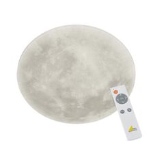 Trio Leuchten LED Deckenleuchte Lunar 627514000, Acryl mit Mondmotiv, Mondphase wechselbar, 1 x 22 Watt LED, Helligkeit einstellbar, Nachtlich Funktion, inkl. Fernbedienung, Weiß