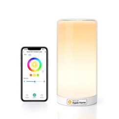 meross WLAN LED Nachttischlampe Funktioniert mit Apple HomeKit, Dimmbar RGBCW Atmosphäre Touch Nachtlampe für Schlafzimmer Wohnzimmer, Smart Nachtlicht Funktioniert mit Alexa, Google Home
