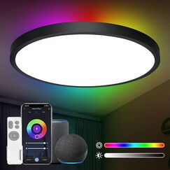 ANTENLICHT LED Deckenlampe Smart 24W Kompatibel mit Alexa und Google Assistant Ø30cm, Steuerbar via App mit 16 Millionen DIY Farben, Wifi Deckenleuchte mit Fernsteuerung für Schlafzimmer, Wohnzimmer