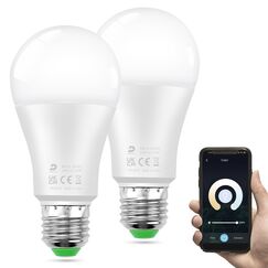 DUSKTEC Alexa Glühbirne E27, Smart LED Birnen Warmweiss und Kaltweiss 12W 1000LM Dimmbar mit APP steuerung, Bluetooth Leuchtmittel, Intelligente LED Lampe, Hell Light Bulb Glühlampen, 2 Stück
