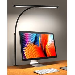 iFalarila 10W Schreibtischlampe Dimmbar - 160 LED Super Helle Klemmleuchte mit USB-Adapter | 3 Farbtemperaturen & 10 Helligkeitsstufen | 70cm Flexiblem Schwanenhals, Arbeitslampe für Home Office