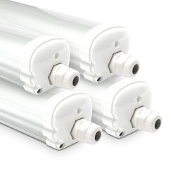 HOFTRONIC - 4er Pack LED Feuchtraumleuchte 120cm IP65-36W 4320 Lumen - 6500K Kaltweiß - Verknüpfbar - Kellerleuchte, Nassraumleuchte - Feuchtraum Wannenleuchte