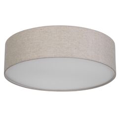 REV Deckenlampe LED - Deckenleuchte rund 40cm mit Stoff-Lampenschirm im Vintage-Look – ideal für Schlafzimmer & Wohnzimmer, taupe