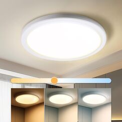 da LIGHT Led Deckenlampe Flach 18W 2000Lumen, Deckenleuchte Badezimmer 22CM IP54 Wasserdicht, Led Panel Rund 3000/4000/6000K 3CCT Einstellbar, Badlampe Decke für Küche Flur Wohnzimmer Schlafzimmer