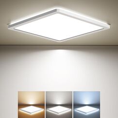 BLNAN LED Deckenleuchte, 18W Deckenlampe Flach Warm Neutral Kalt Weiß 3000K/4000K/5000K, Panel mit Hinterleuchtung, 1800lm für Flur, Schlafzimmer, Küche, Bad, Balkon, Keller - Ultradünn Modern 22cm