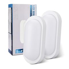 Oraymin 2 Stücke LED Kellerlampe 18W 1710LM Wandleuchte, IP65 Feuchtraumleuchte Oval, 4000K Neutralweiß LED Wandlampe Deckenleuchte Deckenlampe für Treppe, Flur, Keller, WC, Garage, 20.7 * 9.8 * 6cm