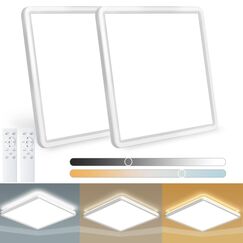 Wholede LED Deckenleuchte Flach Dimmbar, 24W 3240LM LED Lampe mit Fernbedienung, 3000K-6500K Ultra Dünn Quadrat Deckenlampe für Wohnzimmer Küche Flur Schlafzimmer Badezimmer, Ø29cm