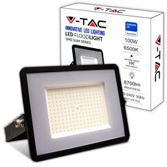 V-TAC LED-Strahler für den Außenbereich, 100 W, [Samsung-Chip, hohe Leistung, geringer Stromverbrauch] – 8700 Lumen – IP65 – LED-Strahler schwarz für Haus, Garten, Garage – wasserdicht – Scheinwerfer