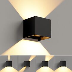 BENMA 12W Wandleuchte, Wandlampe Innen/Außen, Warmweiß Wandleuchten, 3000K LED Außenwandleuchte IP65 für Schlafzimmer, Wohnzimmer, Draussen, Verstellbarem Abstrahlwinkel, Schwarz