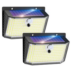kolpop Solarlampen für Außen mit Bewegungsmelder, 2 Stück 208 LED Solarleuchten für Außen, 220° Solar Aussenleuchte mit Bewegungsmelder Aussen 3 Modi IP65 Wasserdichte Solarlampe für Garten Garage