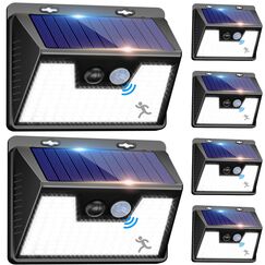 nipify Solarlampen für Außen mit Bewegungsmelder, 【6 Stück】 140 LED 3 Modi Solarleuchten für Außen IP65 Wasserdichte LED Solar Aussenleuchte mit Bewegungsmelder Aussen für Wandleuchte, Garten, Garage