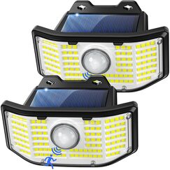 AIXPI Solarlampen für Außen mit bewegungsmelder, [2 Stück] 112 LED Solarleuchten Außen Garten, 270° Superhelle Solarleuchte Sicherheitswandleuchte IP65 Wasserdichte für Hof, Garage, Haustüren