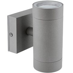 SSC-LUXon LED Außenwandleuchte grau Up Down IP54 inkl. 2x LED GU10 Lampen 4W warmweiß 230V - Wandleuchte Außen 2 flammig