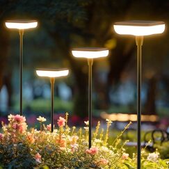 Ainostone Solarlampen für Außen Garten 4 Stück LED Solarleuchten Warmweiß 1000mAh Solar Gartenleuchten Hell 34 Lumen Solar Lampe IP65 Wasserdicht für Gartendeko Balkon Terrasse Rasen Weg Outdoor