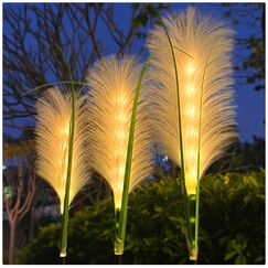 Bixufcai Solarlampen für Außen 4 Stück Solar Gartenleuchten Schilf Solarleuchten LED Dekorative Licht für Draußen IP65 Wasserdichte für Rasen Gehweg Balkon Terrassen Landschaft Wegbeleuchtung