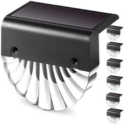 Bigzom Led Solarlampen für Außen Garten, 6 Stück Solar Wegeleuchten,Warmweiß + RGB Farbbeleuchtung, IP65 Wasserdichte für Terrassen-Beleuchtung,Treppen, Wege, Zäune, Gärten