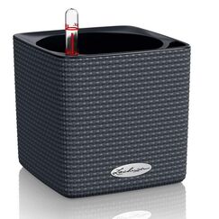 Lechuza "Cube Color 14" Pflanzgefäß mit ERD-Bewässerungs-System, Schiefergrau, 14 x 14 x 14 cm