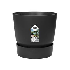 elho Greenville Rund 40 - Blumentopf für Innen und Außen - Selbstbewässerungstopf - 100% recyceltes Plastik - Ø 39.0 x H 36.8 cm - Schwarz/Living Schwarz