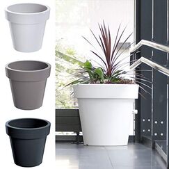 rg-vertrieb Blumentopf Blumenkübel Rund Pflanzkübel Pflanztopf Übertopf Lofly Größen & Farben wählbar Kunststoff Frostfest & UV-Beständig (500 Weiß)