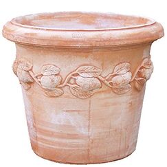 Teramico Blumentopf Pflanzgefäß Übertopf Terracotta FROSTFEST QUALITÄTSWARE Conca Limoni (30cm)