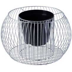 KADAX Gabionen-Pflanzkorb, Gabione, Blumentopf für Draußen, Blumen, Garten, Terrasse, runder Pflanzkübel aus verzinktem Stahl, Pflanzgefäß, Deko, Steinkorb, Hochbeet, wetterfest (Ø 66 cm, H: 40 cm)