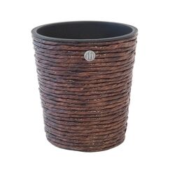 Franz Müller Flechtwaren Übertopf rund, Wasserhyazinthe, antik-braun gedreht, 23 x 23 x 24 cm