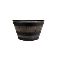 The HC Companies Whiskey Barrel Planter - Faux Wood Finish Flower Planter Pot - Dekorative Gartentöpfe - Indoor & Outdoor Harz Pflanzgefäße - Wetterbeständige Pflanztöpfe (44,5 cm Dunkle Eiche, 1