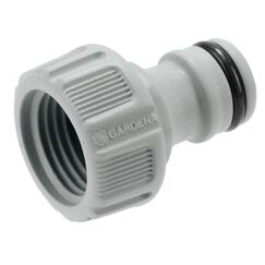 Gardena Hahnverbinder 21 mm (G 1/2 Zoll): Adapter für den Anschluss eines Wasserschlauchs, Anti-Splash-Technologie, frostsicher, Original Gardena System (18220-20)
