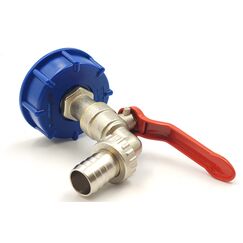 Schlauchmeister24 Auslaufhahn IBC 3/4" für IBC Tank 600/1000L Grobgewinde S60x6 matt verchromt Profiqualität