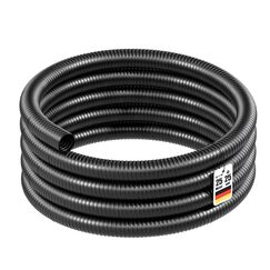 Wiltec Flexibler Förderschlauch 25m Spiralschlauch 25mm (1") schwarz mit Verstärkungsspirale Bewässerung Wasser Teich