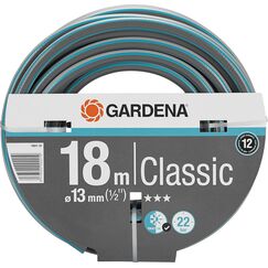 Gardena Classic Schlauch Aktion 13 mm (1/2 Zoll), 18 m: Universeller Gartenschlauch aus robustem Kreuzgewebe, 22 bar Berstdruck, UV-beständig, ohne Systemteile (18001-20) grau 18m ohne systemteile