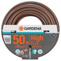 Gardena Comfort HighFLEX Schlauch 13 mm (1/2 Zoll), 50 m: Gartenschlauch mit Power-Grip-Profil, 30 bar Berstdruck, formstabil, UV-beständig, verpackt (18069-20), Grau/Orange