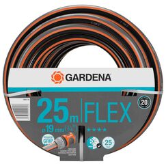 Gardena Comfort FLEX Schlauch 19 mm (3/4 Zoll), 25 m: Formstabiler, flexibler Gartenschlauch mit Power-Grip-Profil, aus hochwertigem Spiralgewebe, 25 bar Berstdruck, ohne Systemteile (18053-20)
