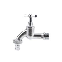 Gardena Wasserhahn mit Schlauchverschraubung: Verchromter Wasserkran für Innen & Außen, 21 mm (G 1/2 Zoll)-Gewinde, für 13 mm (1/2 Zoll)-Schlauch (7330-20)