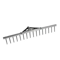 Rekord Aluminium Gartenrechen (62 cm Arbeitsbreite) – Leichter 16-Zinken-Rechen ohne Stiel | ideal für Laub, Rasenschnitt & Planierarbeiten | Stabiler Gartenrechen aus Aluminium