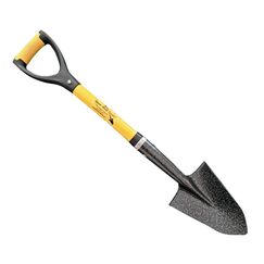 Spear Head Spade Kleine Gartenschaufel mit D-Griff und gepolstertem Griff, Fiberglasgriff mit Karbon-Mangan-Stahlklinge, preisgekrönter Spaten, 76,2 cm Mini-Griff, Gelb