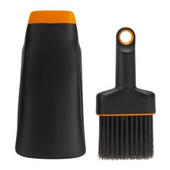 Fiskars Pflanzerde Schaufel und Bürste Set Gartenwerkzeug für Indoor-Gartenarbeit, Durcheinander zum Umpflanzen und Umtopfen, hergestellt aus recyceltem Kunststoff