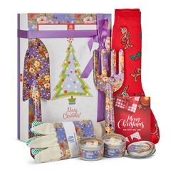 Weihnachtsgarten Geschenkset für Frauen - Werkzeuge, Kerze, Socken & Karte