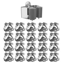 3-H 20 Stück Besenhalterung Wand Verzinkt Besenhalter Wandhalterung 0,7mm Federstahl Gartengerätehalter mit Montagematerial für Besen Garten Garage Grau