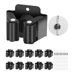 FAOKZE 10 Stück Gerätehalter,Edelstahl Mop Halter,Besenhalterung Wand,Besenhalter,Gerätehalter,Wandhalterung,Edelstahl Wandhalterung,Gartengerätehalter,(20 Schrauben),für Küche Zuhause,Badezimmer