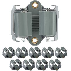 ONVAYA Gerätehalter Klemmfix | Wandhalter aus Federstahl 10er Set | Gerätehalterleiste | Werkzeughalter | Besenhalter | inkl. Arbeitshandschuhe | Inklusive Dübel und Schrauben