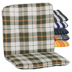 Beo Niedriglehner Auflagen Waschbar Bali | Made in EU nach Öko-Tex Standard | Atmungsaktive Stuhlauflage Niedriglehner mit Halteband | UV-beständige Auflagen Niedriglehner in Beige-Grün Kariert, 23786