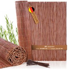 BOOGARDI Weidenmatte - 20 Größen - Weidenzaun 150 cm hoch x 500 cm lang - Sichtschutzmatte Balkonverkleidung Gartenzaun Sichtschutz Zaun Garten Balkon Sichtschutzzaun Holz Weide