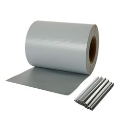 Naimorui PVC Sichtschutzfolie Sichtschutzstreifen Garten Sichtschutz Zaun Inkl. 20 x Befestigungsclips 450g/m² - Doppelstabmatten für Gartenzaun - (19cm*35m Grau)