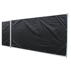 NOOR Bauzaun-Plane PROFI 176 x 341 cm (Standardmaß) I Wasserdichte Abdeckplane mit Ösen aus belastbarem PE-Gewebe 140 gr/m² I Hochwertige Sichtschutz-Plane I 2 Jahre Garantie I In- & Outdoor I Schwarz