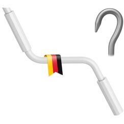 markiso Markisenkurbel 140 cm Weiß – Kurbel für Markise mit Fleischerhaken – Kurbelgestänge Pulverbeschichtet, Rostfrei, Ergonomische Griffe, Freilaufend für Leichte Bedienung