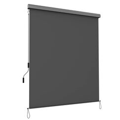 SONGMICS Senkrechtmarkise, ausziehbar, 2,5 X 1,6 m (L x B), Vertikalmarkise für Terrasse und Balkon mit Markisenkasten, Schutz vor Sonne und Wind, Sichtschutz, grau GSA165GY