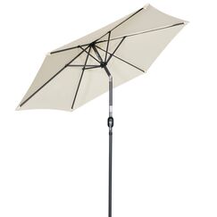 Angel Living Sonnenschirm Ø 300 cm Gartenschirm Marktschirm Terrassenschirm Taupe Rund Sonneschirm UV50+ Creme