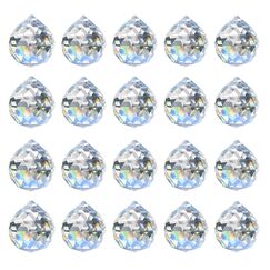 MerryNine 20Pack Kristallkugel 0.8"/20mm Prisma Sonnenscheinfänger Regenbogen Anhänger Maker, hängende Kristalle Prismen für Fenster, für Feng Shui, für Geschenk (Clear)