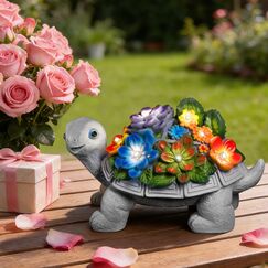 Linkax Solar Schildkröte Gartendeko für Draußen: Muttertagsgeschenke Ostergeschenke Erwachsene, Geburtstagsgeschenk für Frauen, Mama/Oma Geschenk, Frühlingsdeko mit 7 LED Licht Balkon Home Decoration